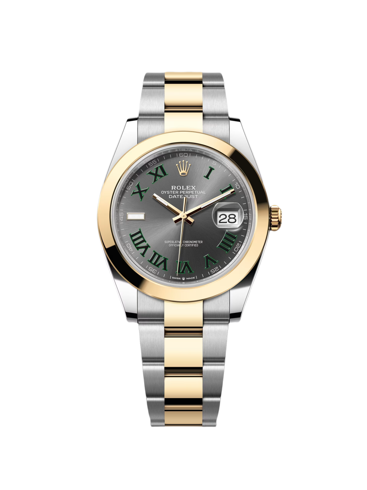 【Super Clone】RLX Datejust 41mm 126303 Slate Roman Oyster Steel and Yellow Gold Mens Watch