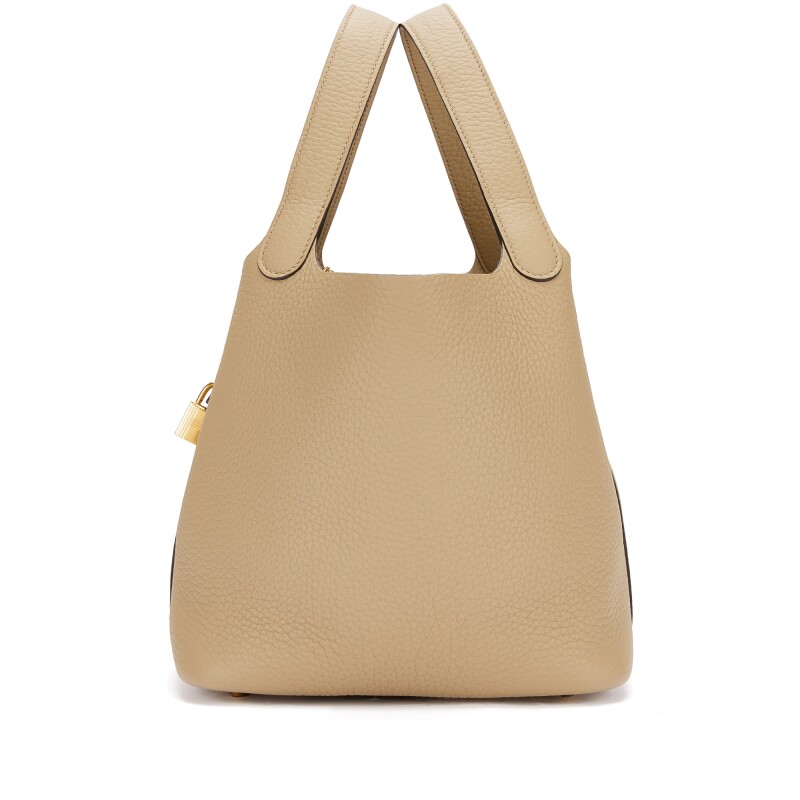 Hermès Beige Marfa Clemence Picotin Lock 22 Gold Hardware