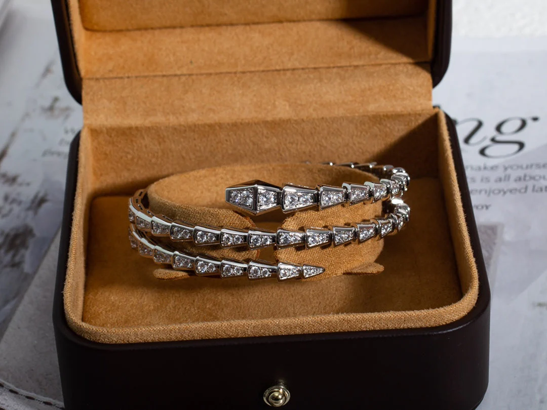 Regalia jewelrySERPENTI BRACELET SILVER DIAMOND DOUBLE ROW