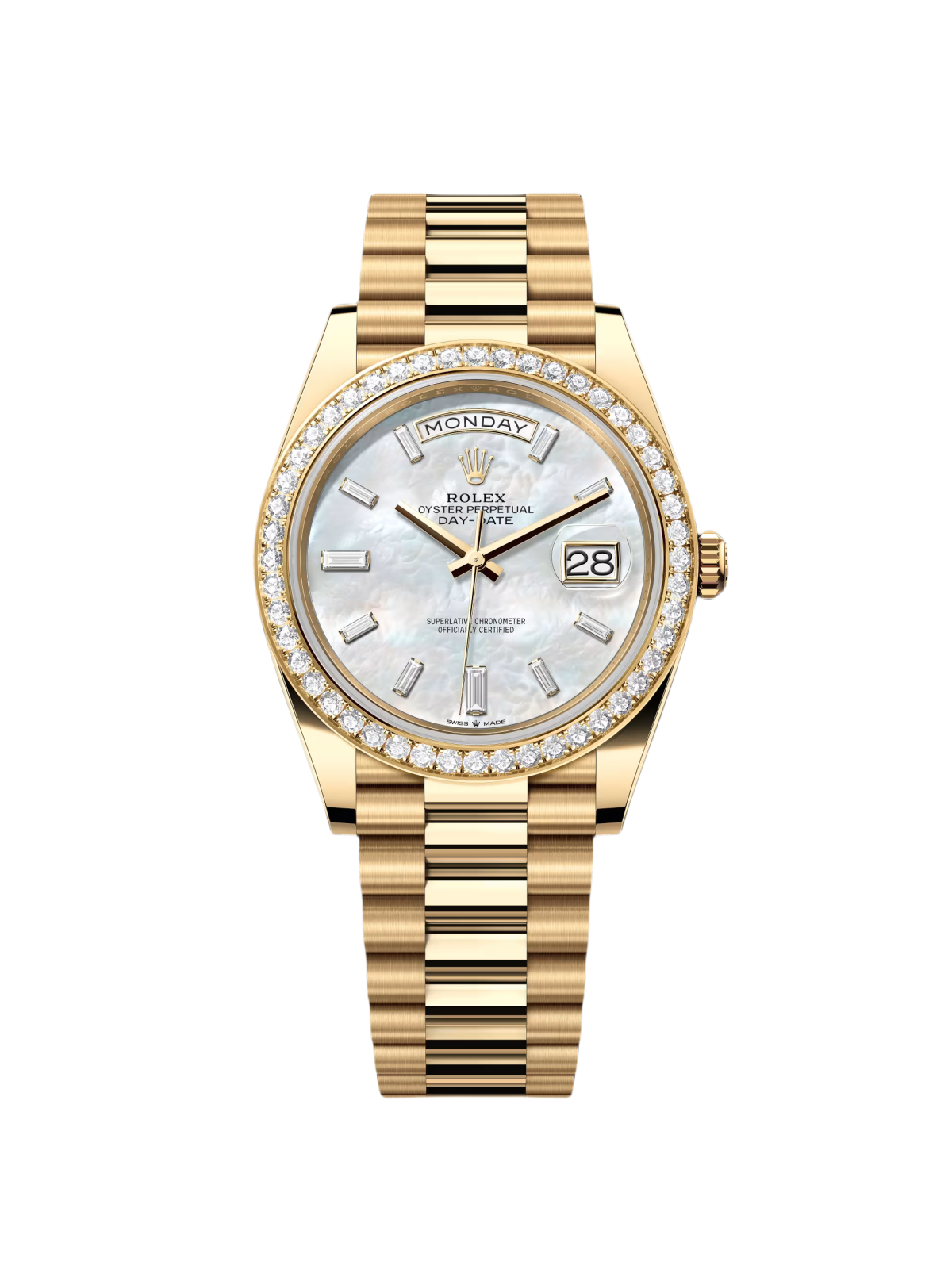 【Super Clone】ROLEX Day-Date 40mm White Mother-of-Pearl Dial President Watch 228348RBR-0046