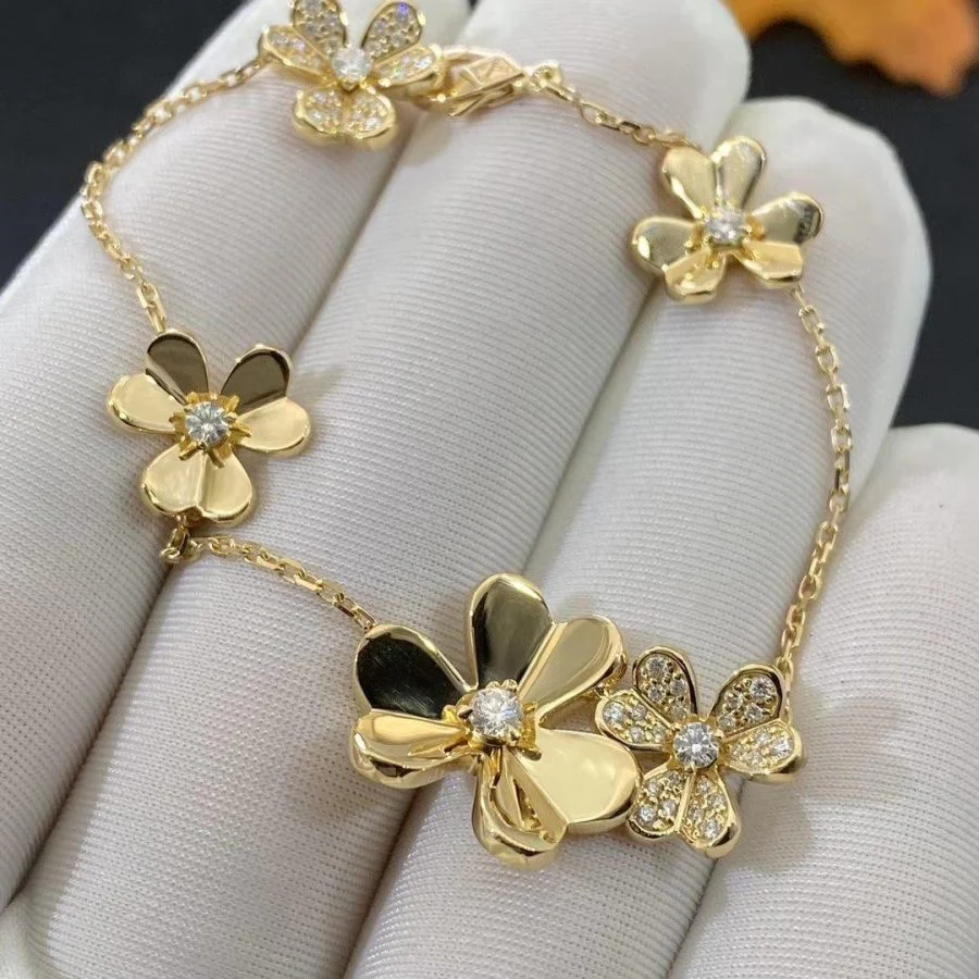 Regalia jewelryFRIVOLE GOLD 5 FLOWERS BRACELET