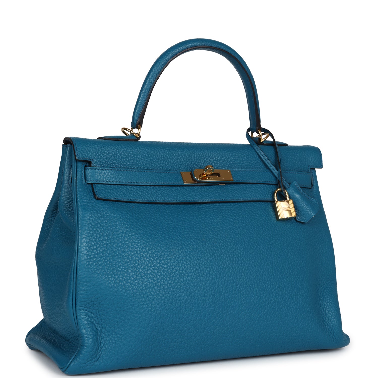 Hermès Kelly Retourne 35 Cobalt Clemence Gold Hardware