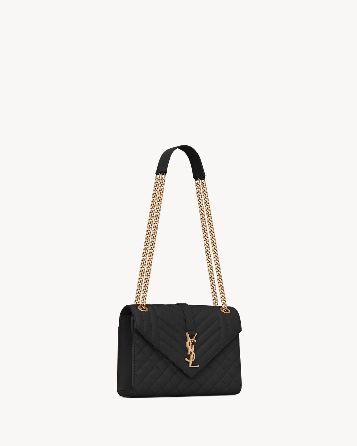 Ysl Envelope Medium in Quilted Grain De Poudre Embossed Leather