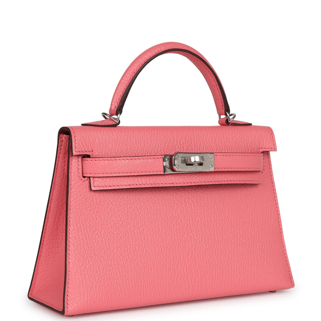 Hermès Kelly Sellier 20 Rose D'Ete Verso Chèvre Palladium Hardware