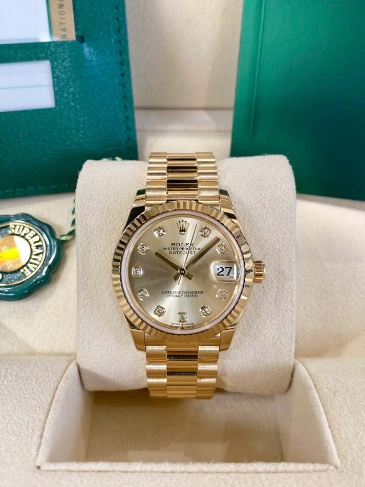 【Super Clone】ROLEX Datejust m278278-0009 Champagne 31mm Dial President Bracelet Watch