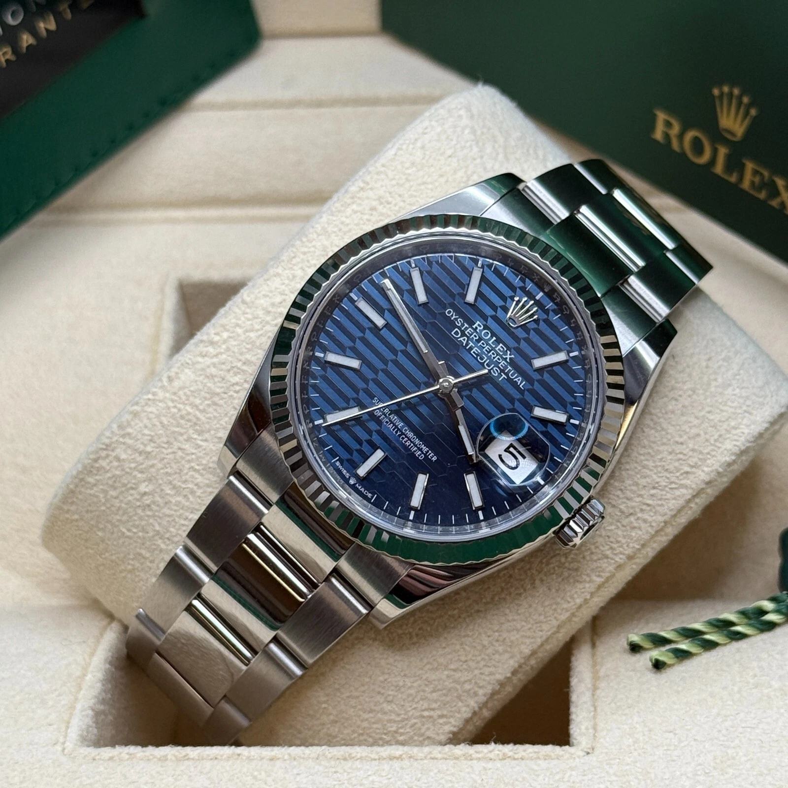 【Super Clone】ROLEX  Datejust 36mm 126234 Blue Fluted Motif Dial Jubilee Bracelet
