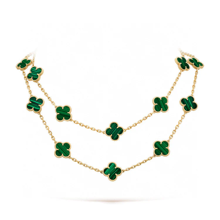 Regalia jewelryCLOVER 20 MOTIFS MALACHITE GOLD