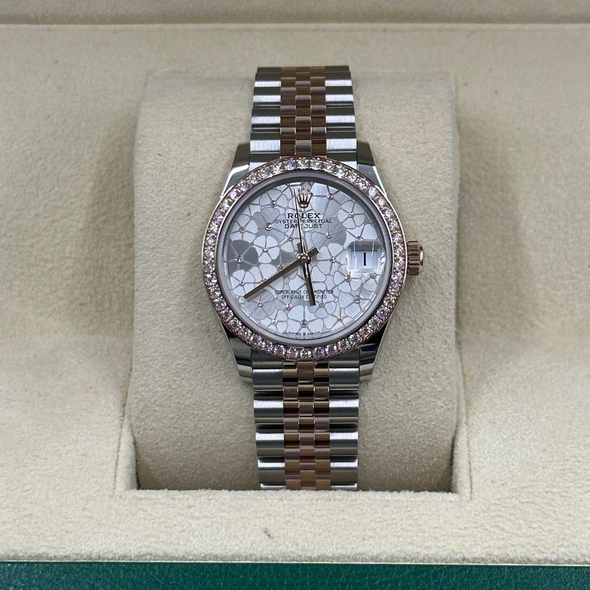 【Super Clone】ROLEX Datejust m278381-0031/0032 Silver Floral Motif Diamond Dial Diamond-Set Bezel 31mm