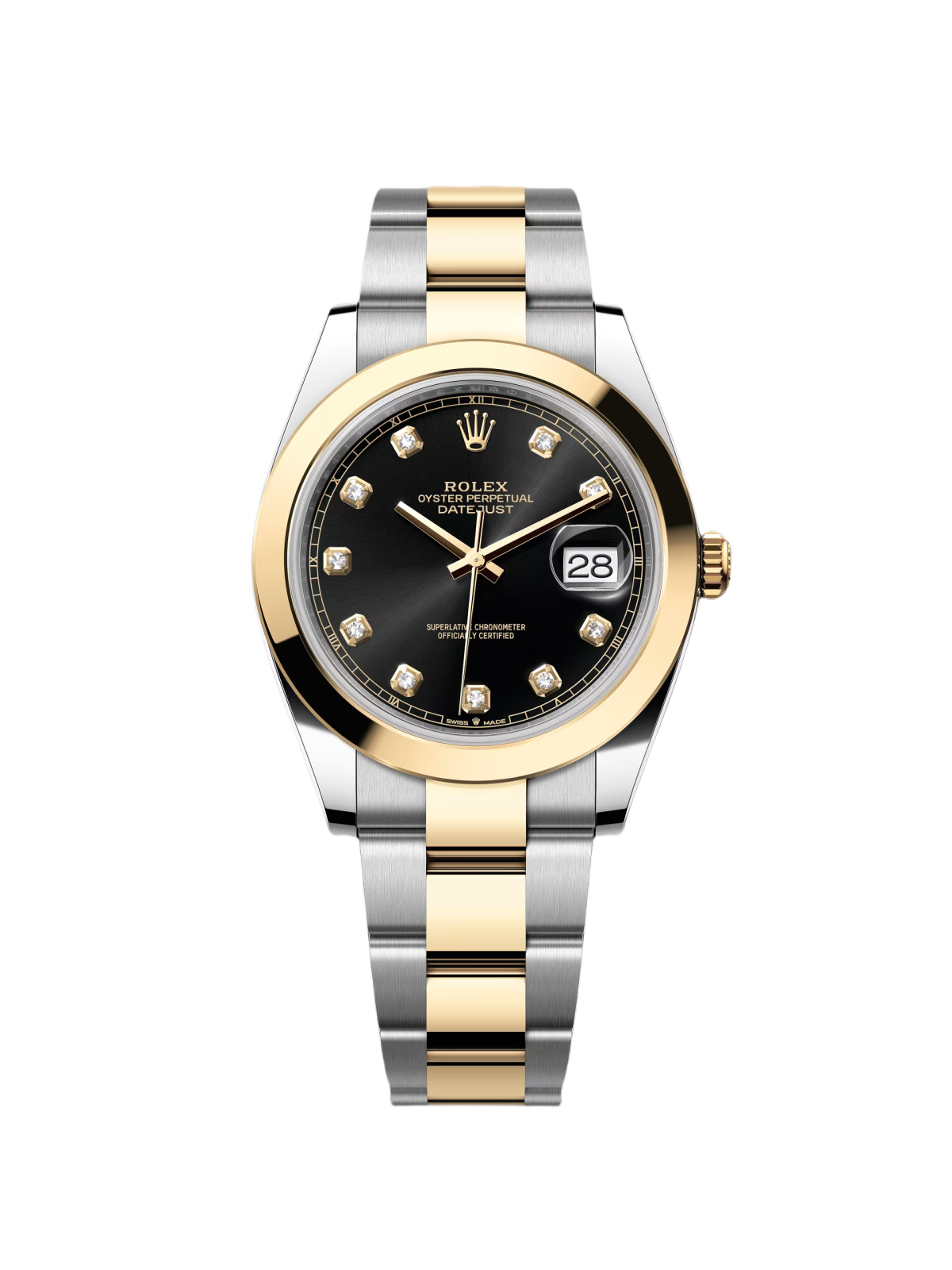 【Super Clone】ROLEX Datejust 41mm 126303 Black Diamond Oyster Steel and Yellow Gold Mens Watch