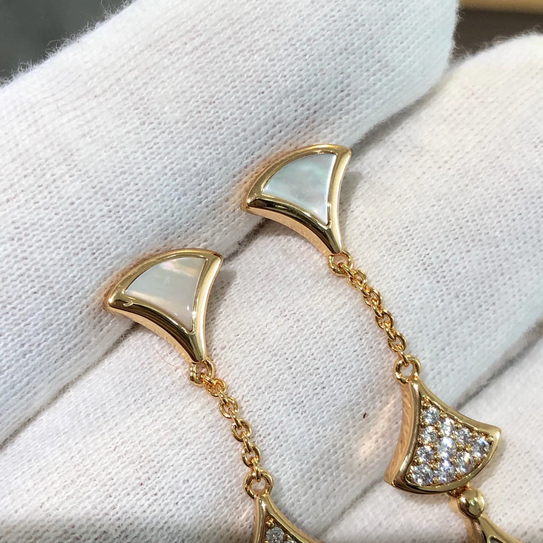 Regalia jewelryDREAM EARRINGS 3 MOTIFS DIAMOND MOP PINK GOLD