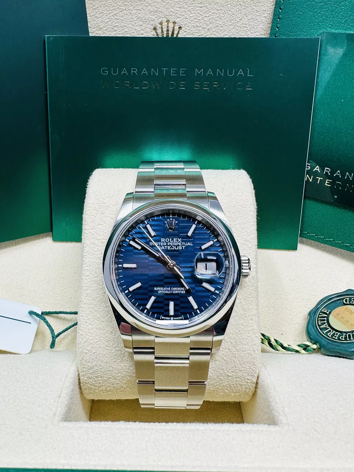 【Super Clone】ROLEX  Datejust 36mm 126200 Oyster Perpetual Blue Fluted Motif Dial Jubilee Stainless Steel