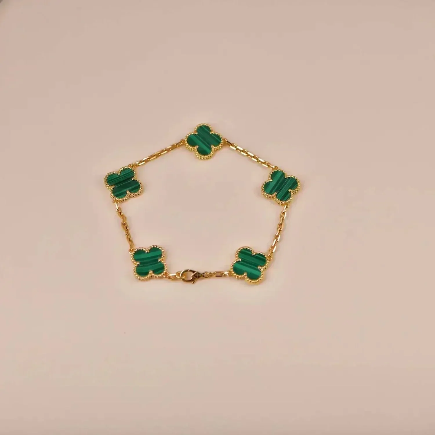 Regalia jewelryCLOVER 5 MOTIFS MALACHITE BRACELET