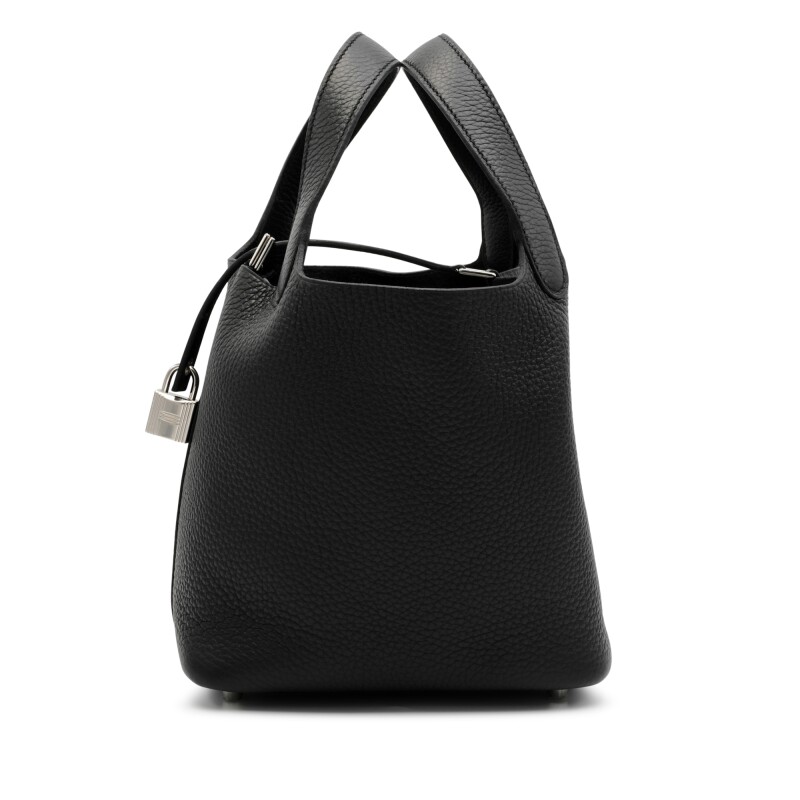 Hermès Black Clemence Picotin Lock 18 Palladium Hardware