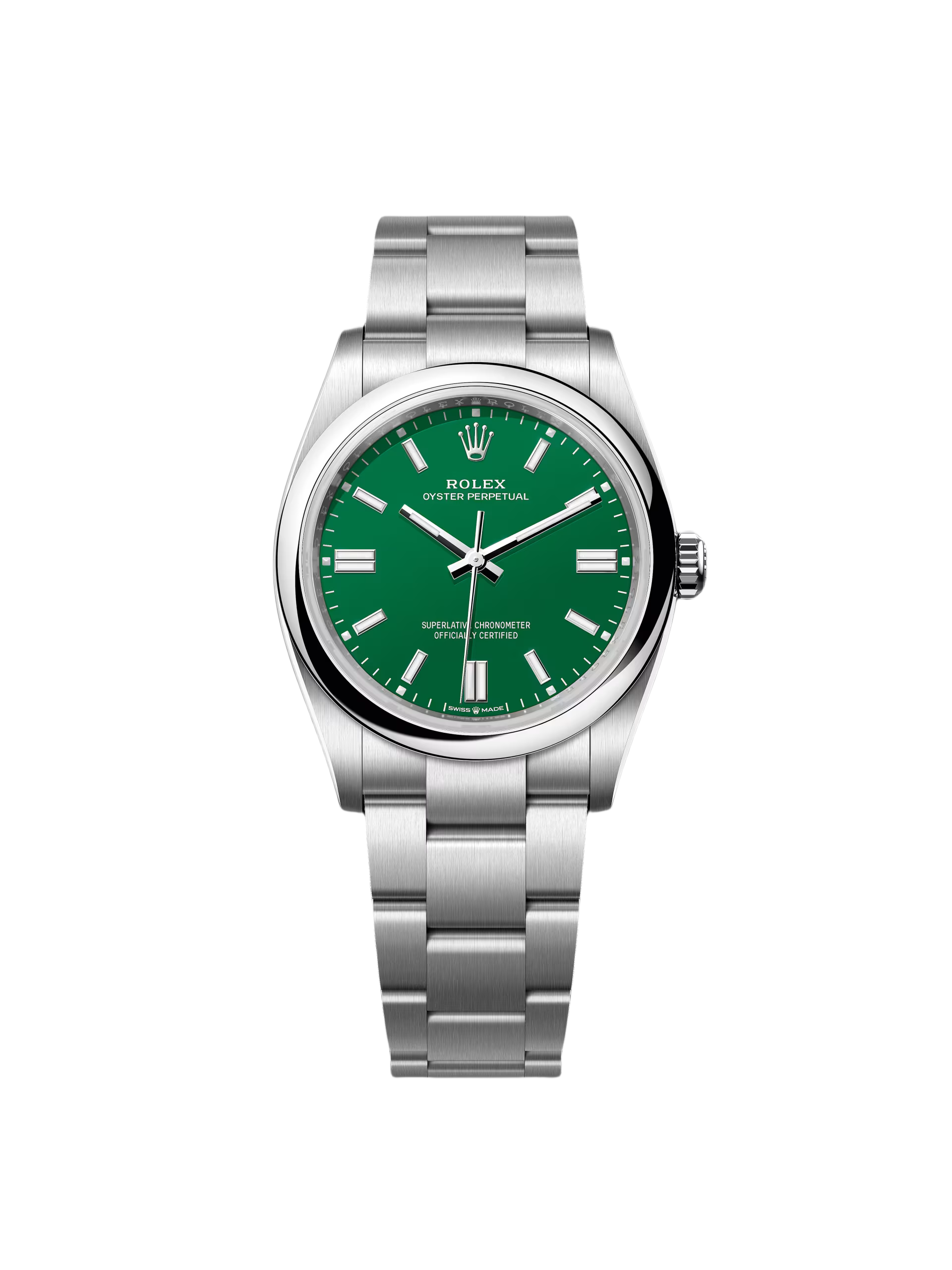 【Super Clone】ROLEX Oyster Perpetual 36mm 126000-0005 Green Dial Oyster Stainless Steel Bracelet