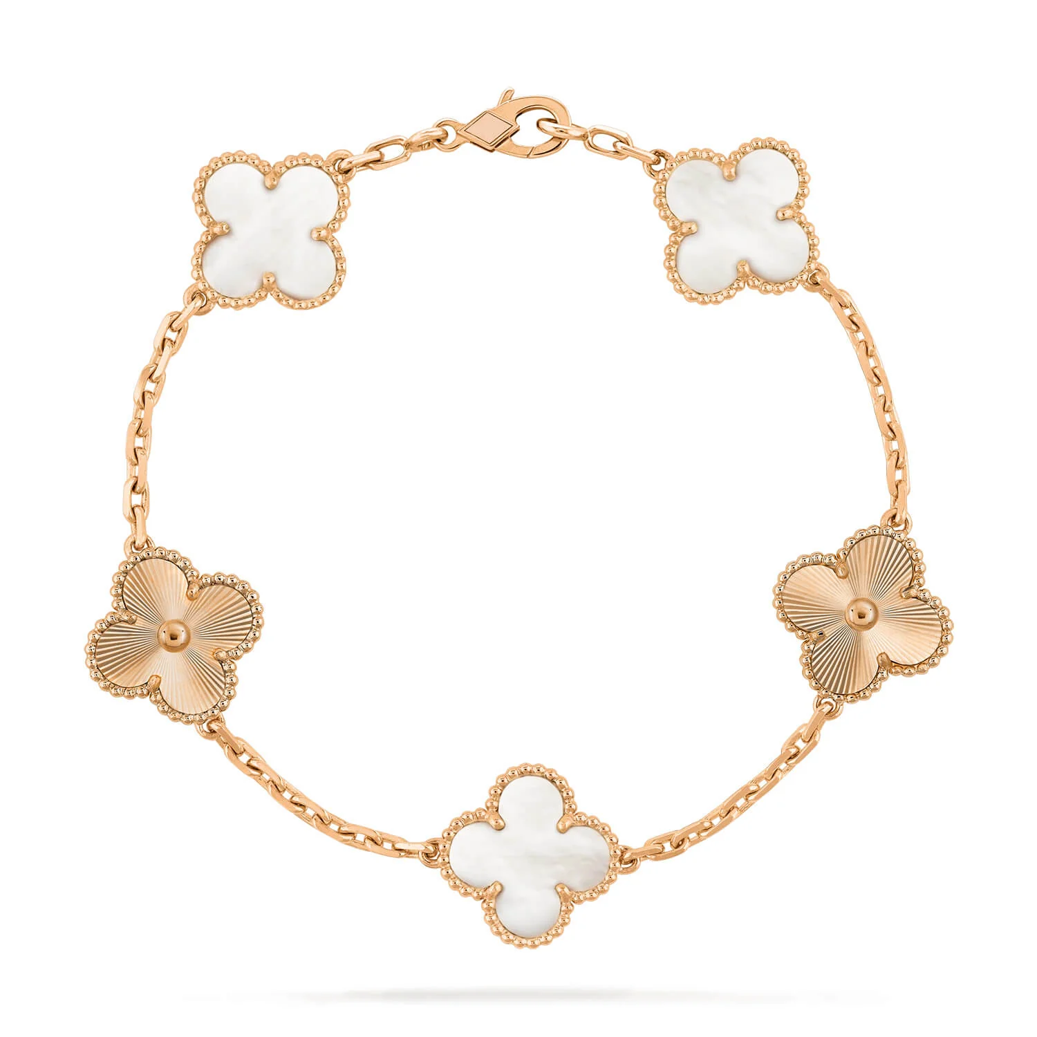 Regalia jewelryCLOVER 5 MOTIF WHITE MOP LASER BRACELET