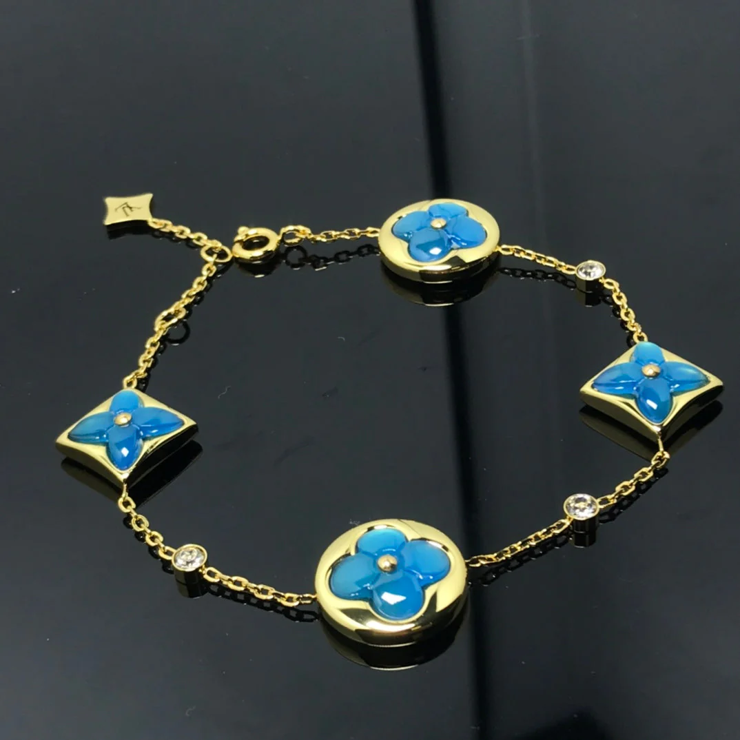 Regalia jewelrySTAR AND SUN 4 MOTIF BLUE BRACELET