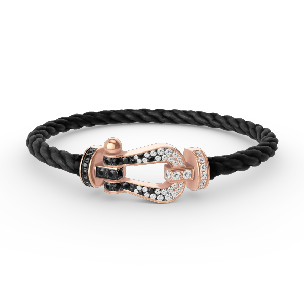Regalia jewelryFORCE LARGE HORSESHOE BLACK WHITE DIAMOND BRACELET ROSE GOLD