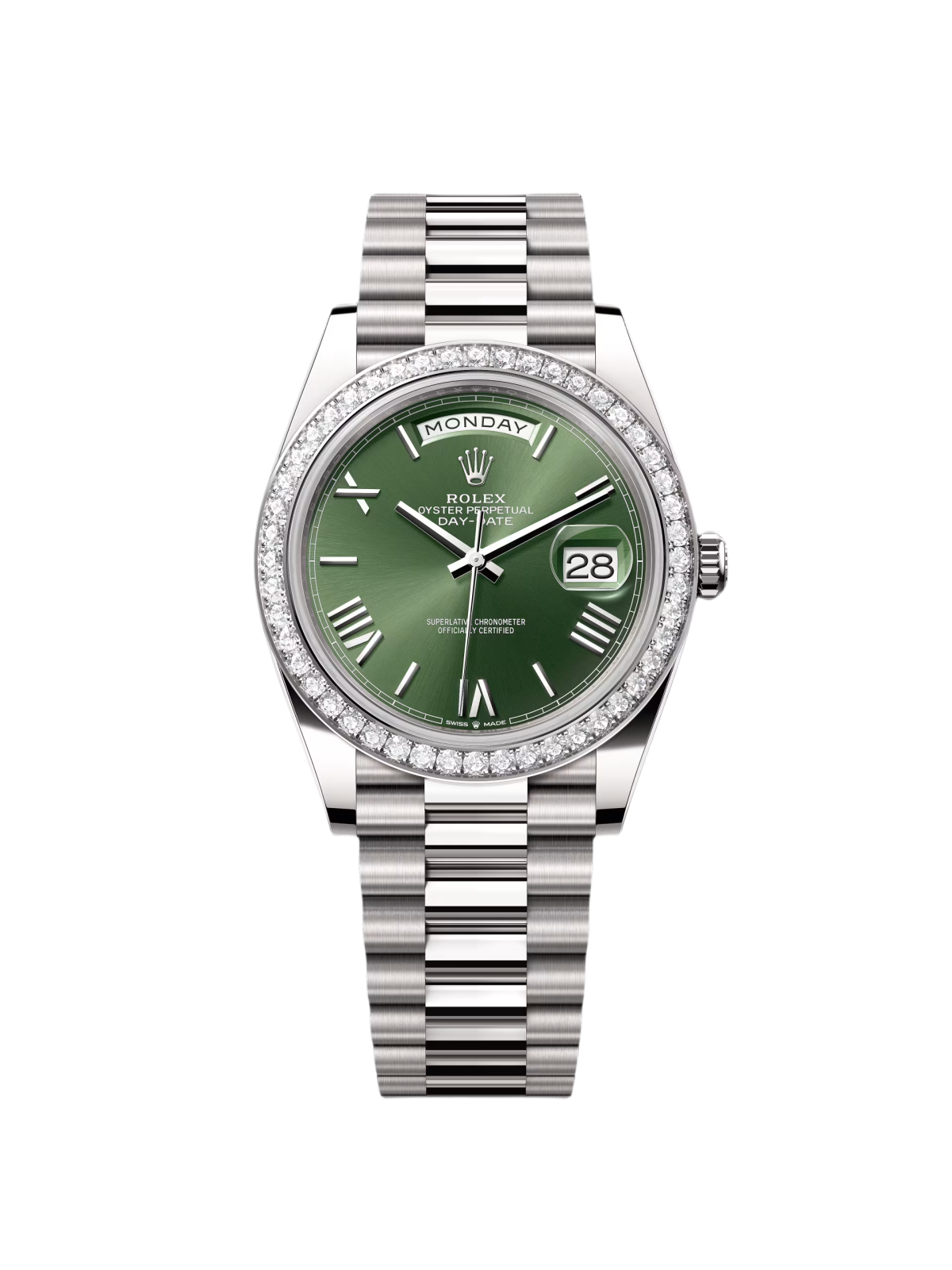 【Super Clone】ROLEX  Day-Date 40mm 228349RBR-0030 Olive Green Dial President Bracelet