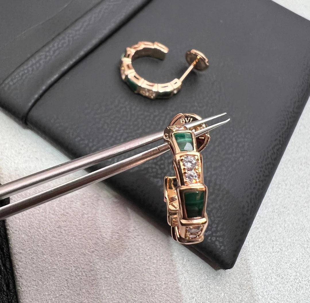 Regalia jewelrySERPENTI MALACHITE PINK GOLD EARRINGS