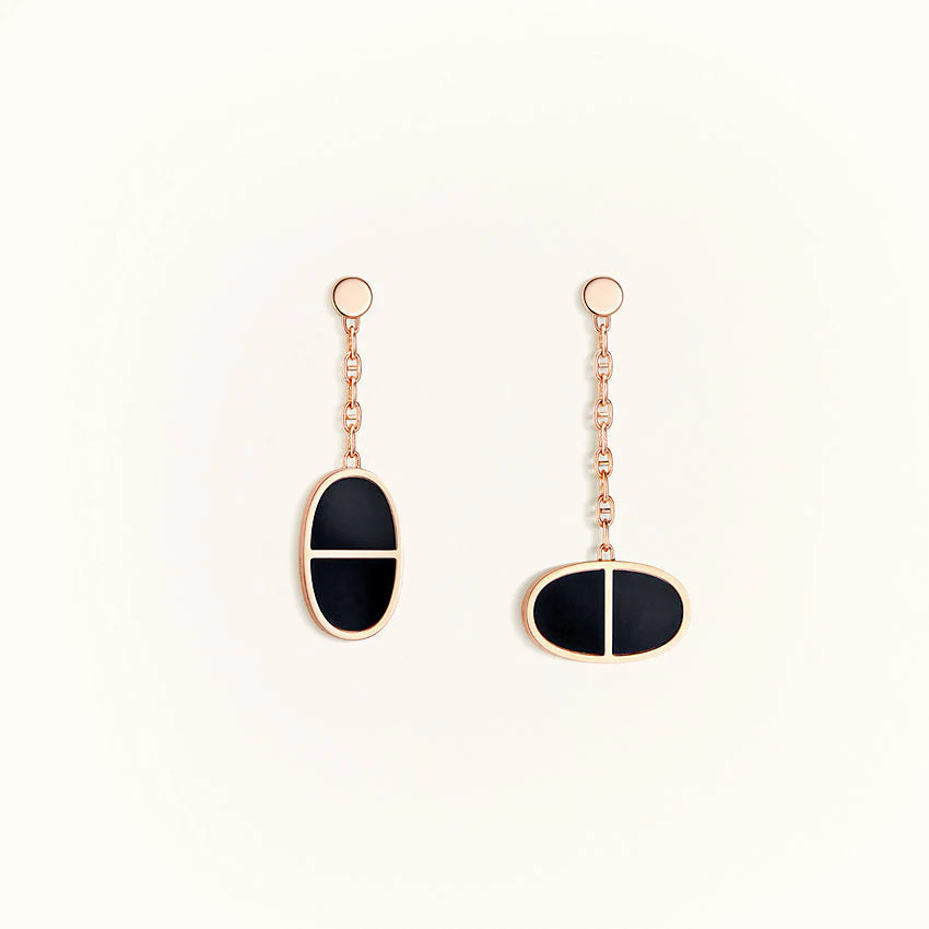 Regalia jewelryCHAINE VERSO BLACK CERAMIC EARRINGS