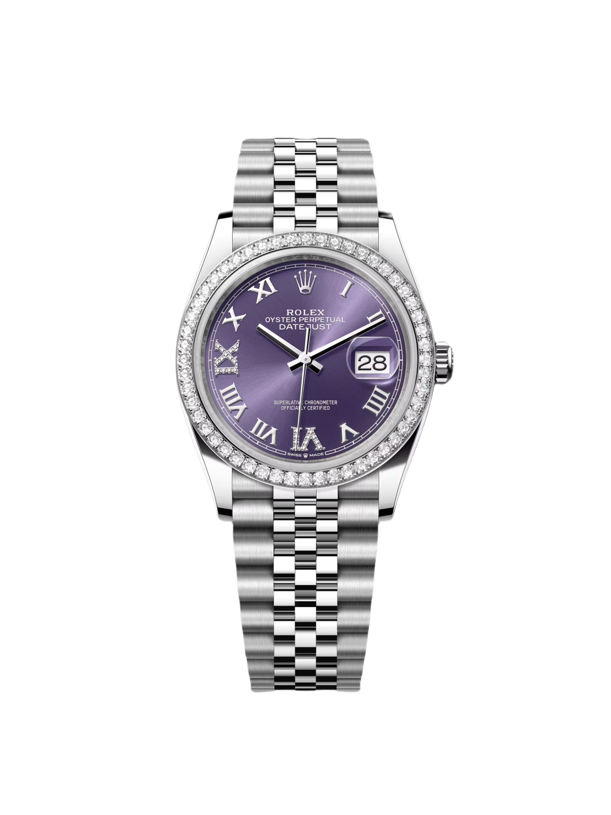 【Super Clone】ROLEX  Datejust 36mm 126284 Aubergine Dial Jubilee Bracelet