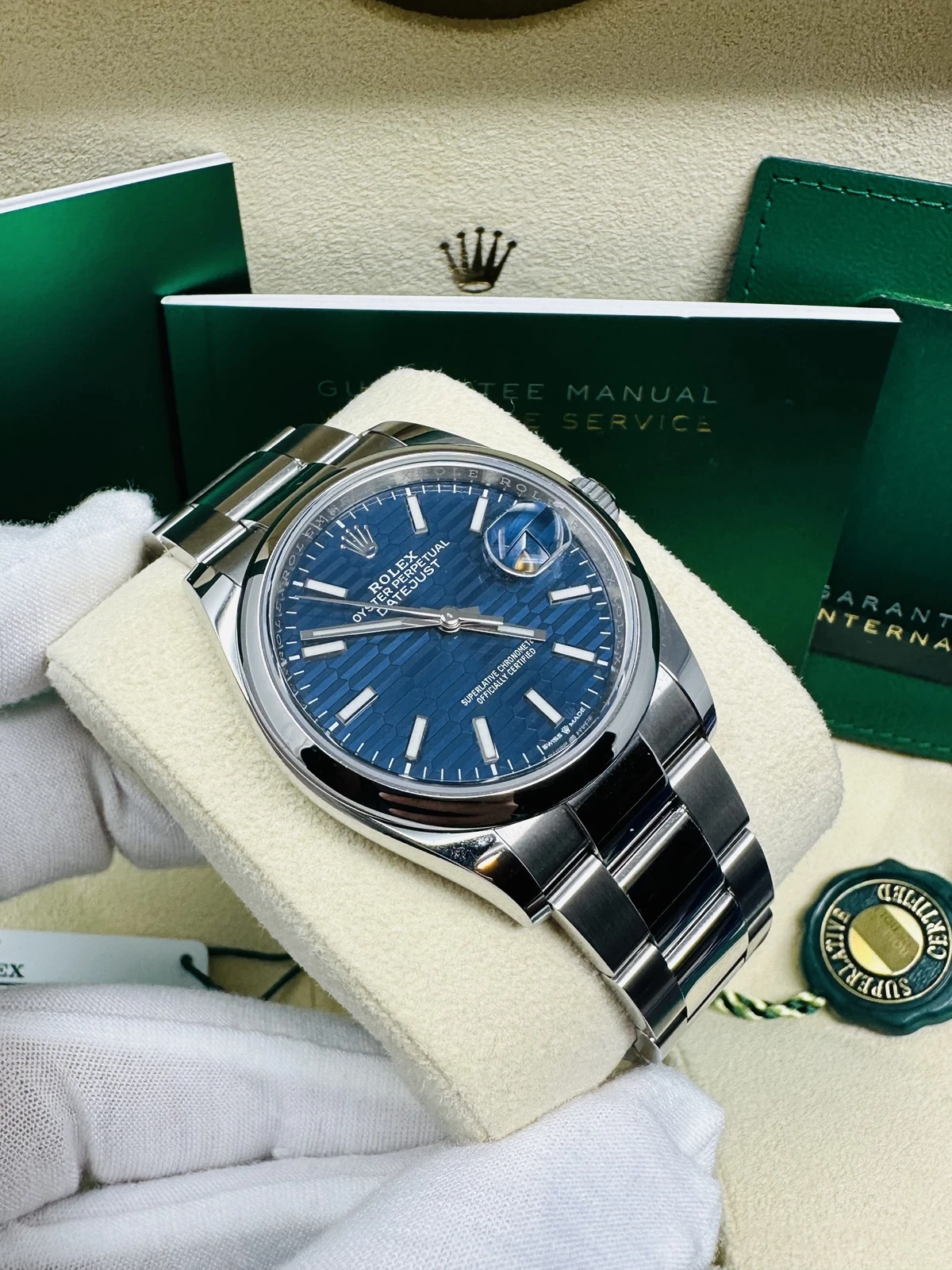 【Super Clone】ROLEX  Datejust 36mm 126200 Oyster Perpetual Blue Fluted Motif Dial Jubilee Stainless Steel