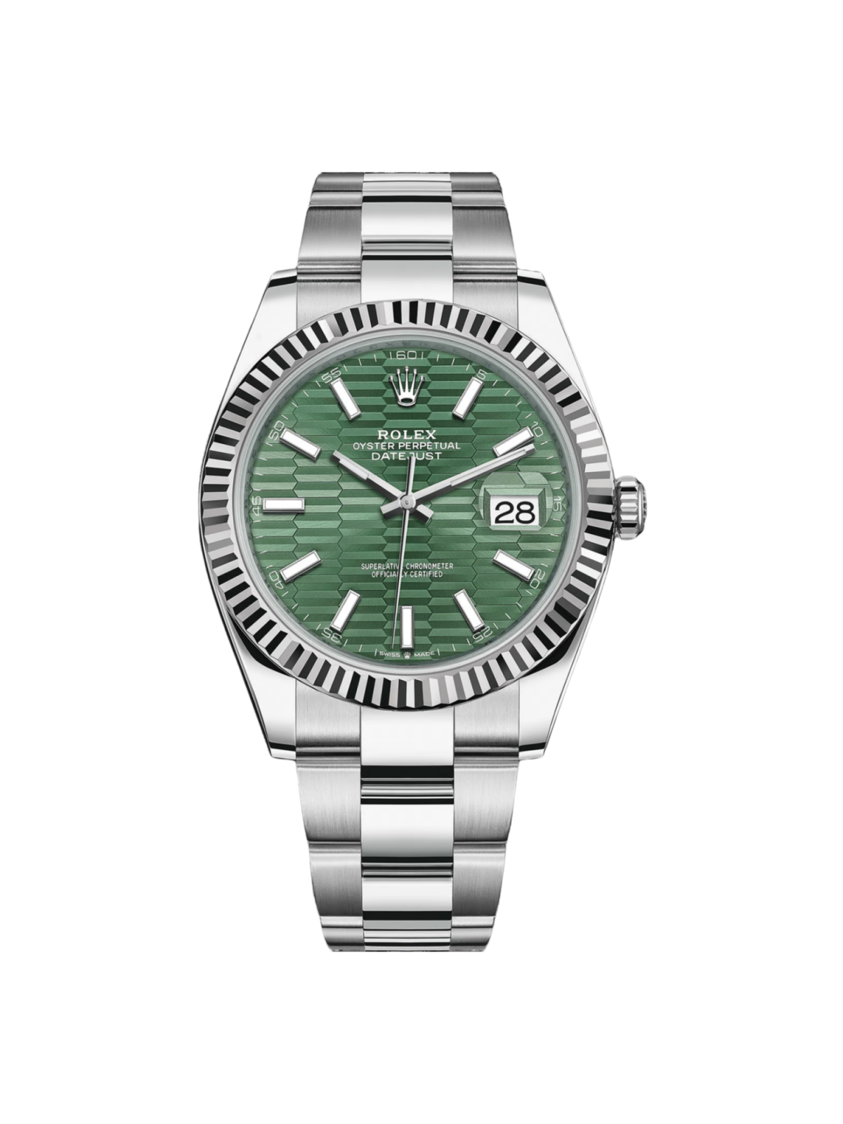 【Super Clone】ROLEX  Datejust 41mm 126334 Mint Green Fluted Motif Dial Oyster Bracelet