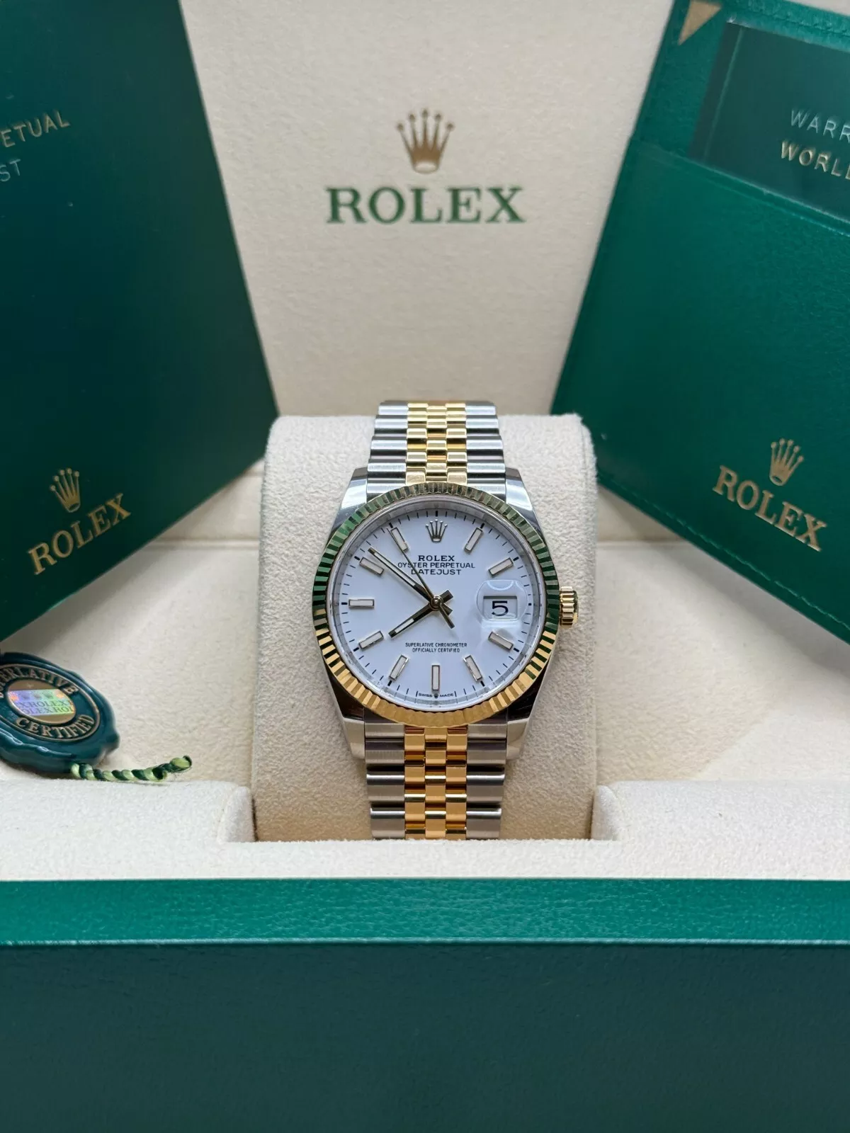 【Super Clone】ROLEX  Datejust 36mm 126233 White Index Dial Two-Tone Jubilee Bracelet Watch