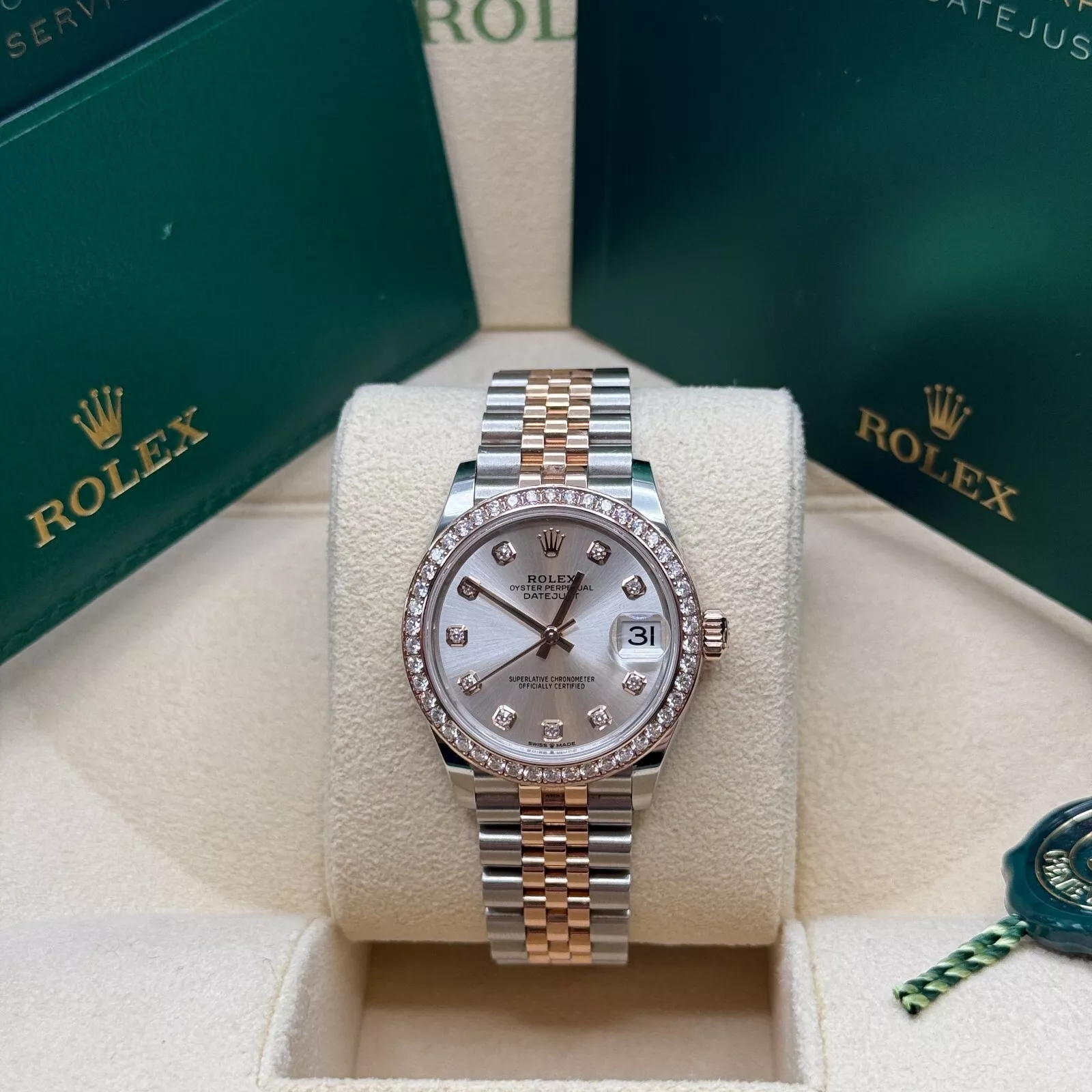 【Super Clone】ROLEX Datejust m278381-0015/0016 Silver Diamond Dial Diamond-Set Bezel 31mm