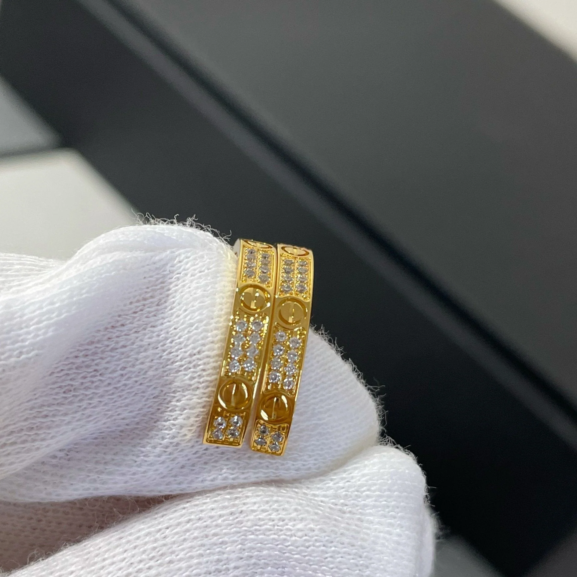 Regalia jewelryLOVE DIAMOND GOLD HOOP EARRINGS