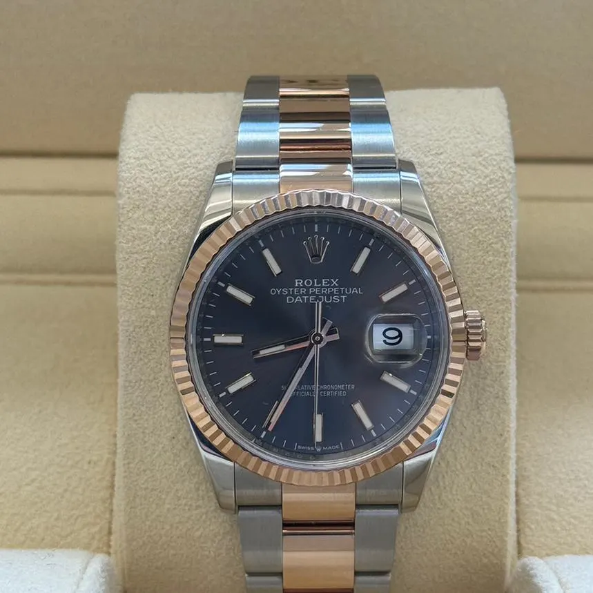 【Super Clone】ROLEX  Datejust 36mm 126231 Slate/Gray Dial Oystersteel and 18K Rose gold Oyster Bracelet