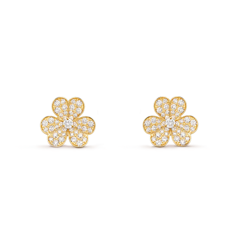 Regalia jewelryFRIVOLE GOLD FLOWER DIAMOND EARRINGS