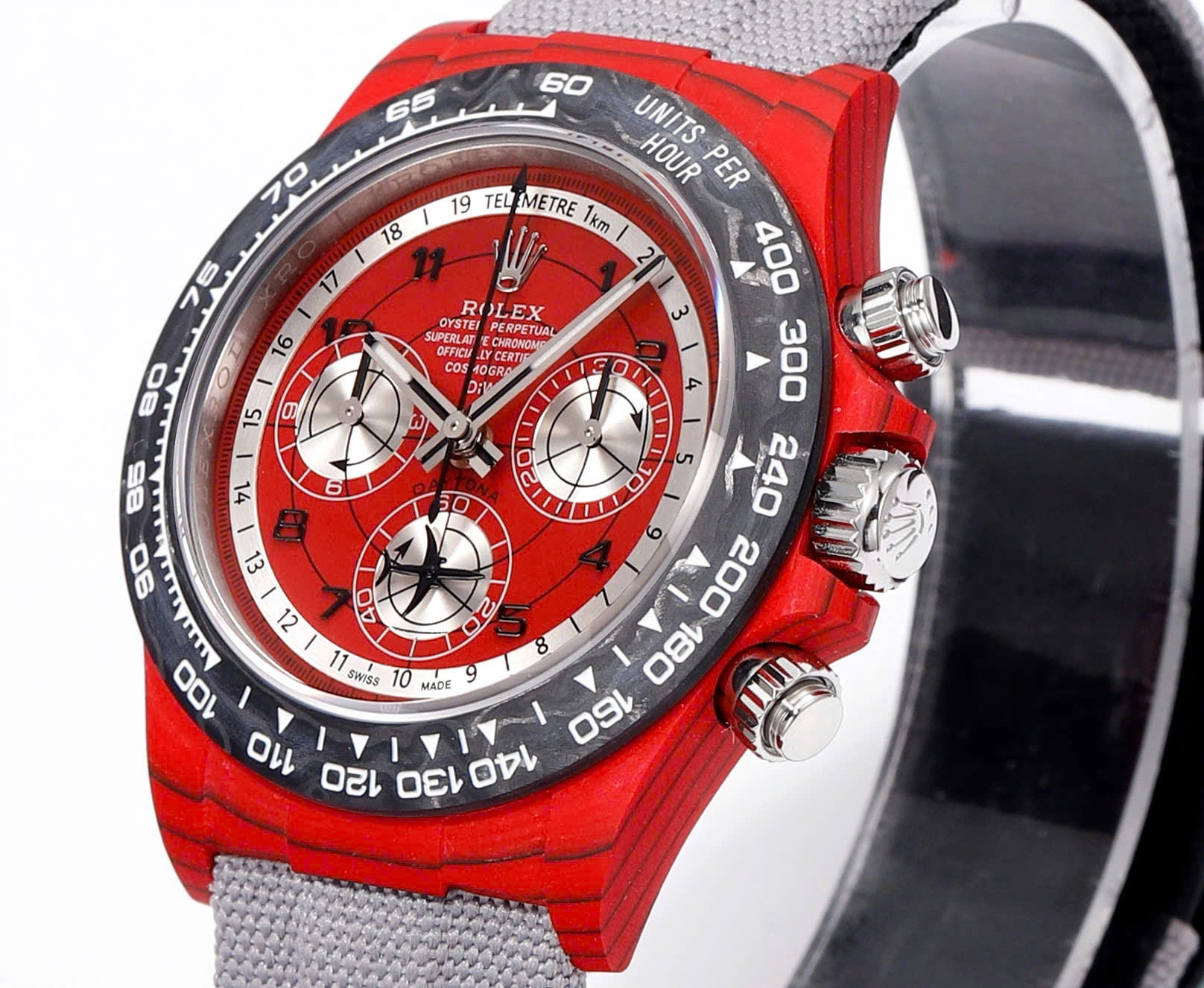 【Super Clone】ROLEX Cosmograph Daytona DIW Carbon AVIA Red 40mm Replica 1:1 – Top Quality Version