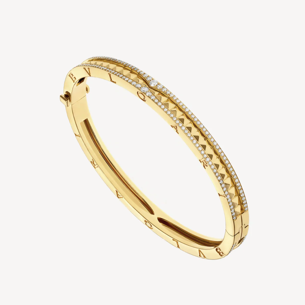 Regalia jewelryZERO 1 SPIRAL AND PAVED DIAMOND GOLD BRACELET