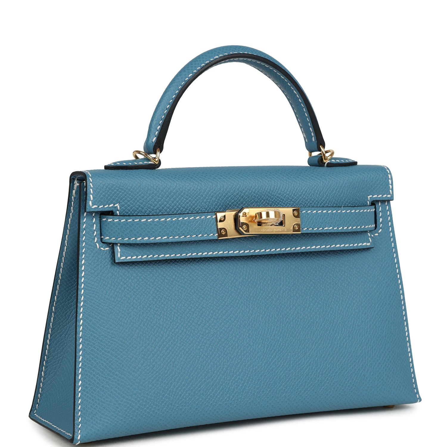 Hermes Kelly Sellier 20 Blue Jean Epsom Gold Hardware