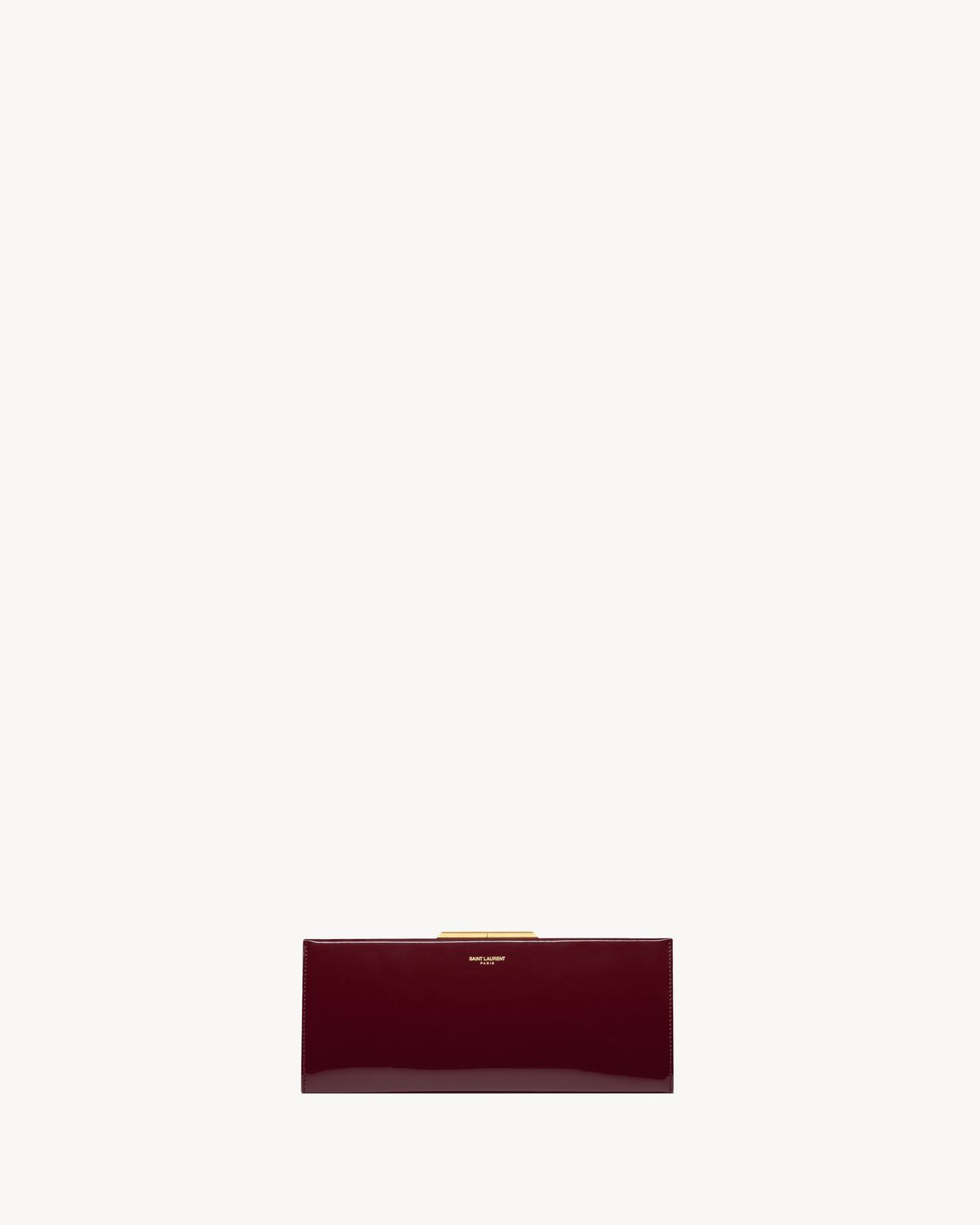 YSL Midnight Small Clutch In Lacquered Leather