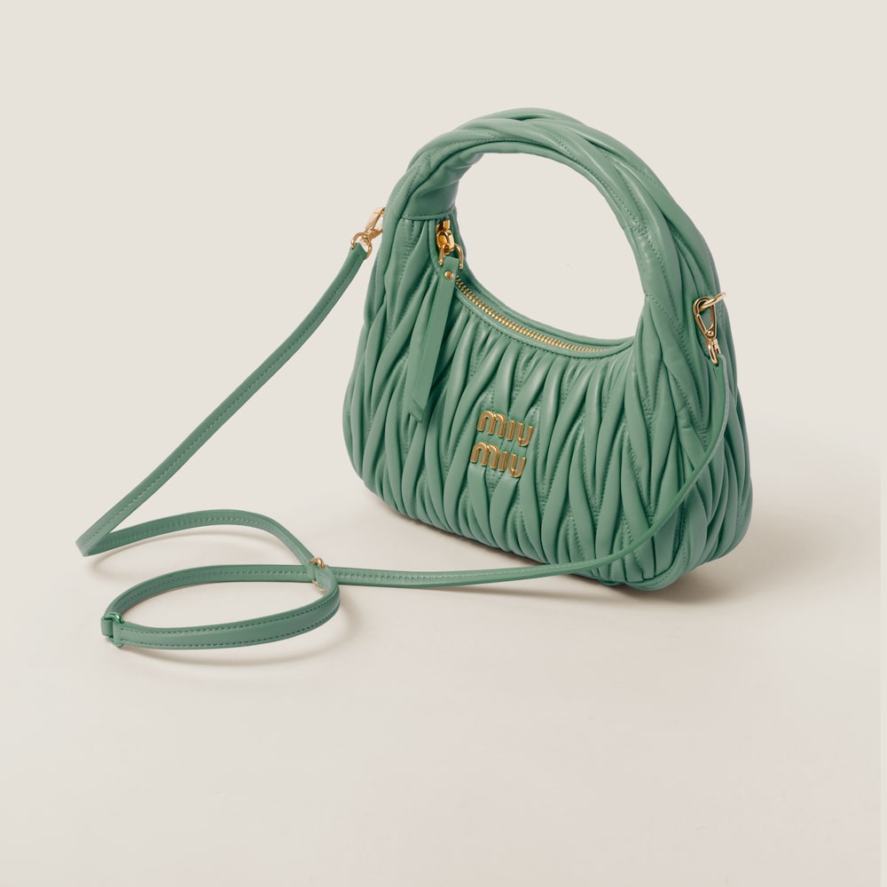 Wander matelassé nappa leather hobo bag