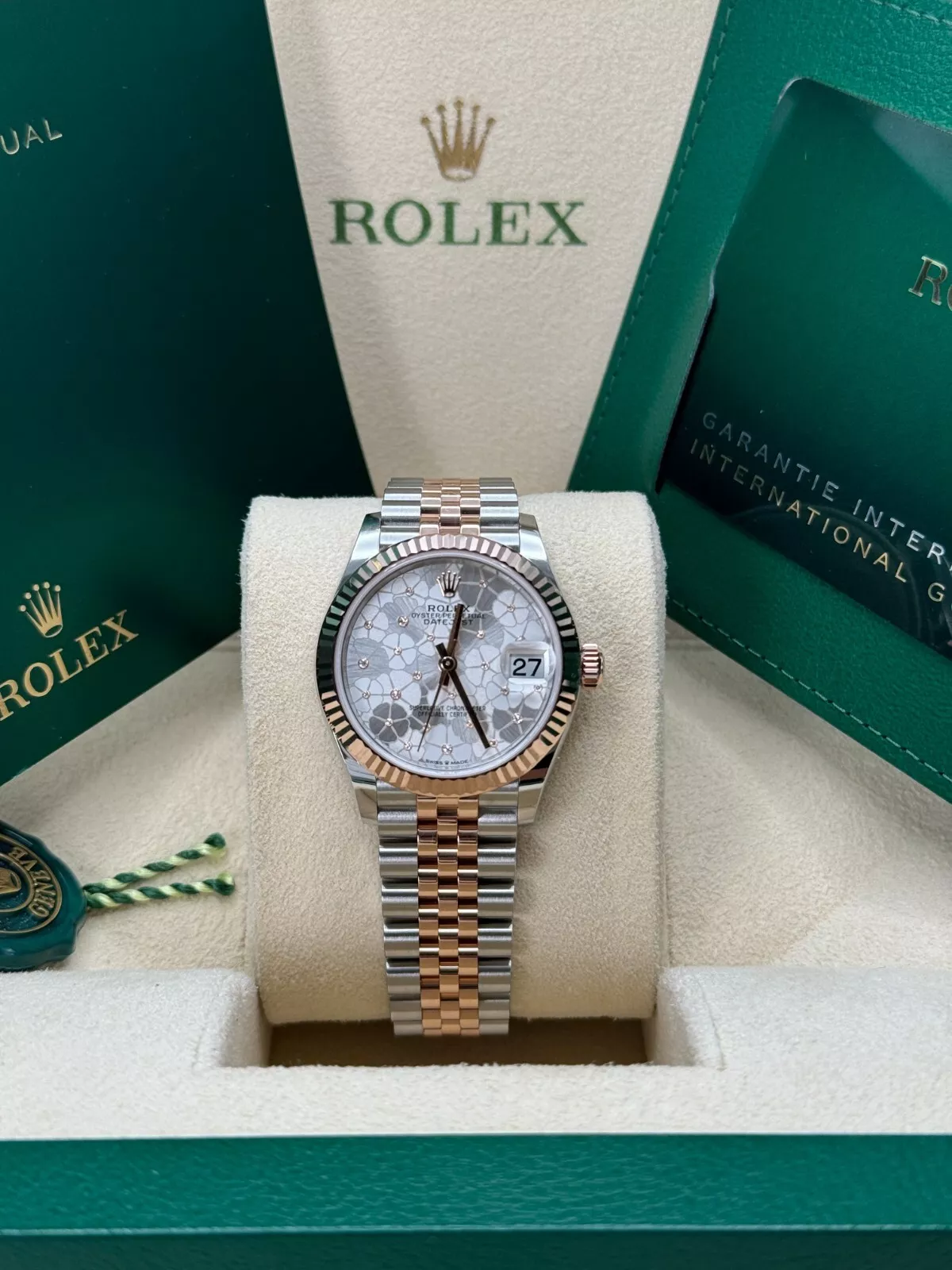 【Super Clone】RLX Datejust m278271-0031/0032 Silver Floral Motif 31mm Dial Oyster Bracelet Watch
