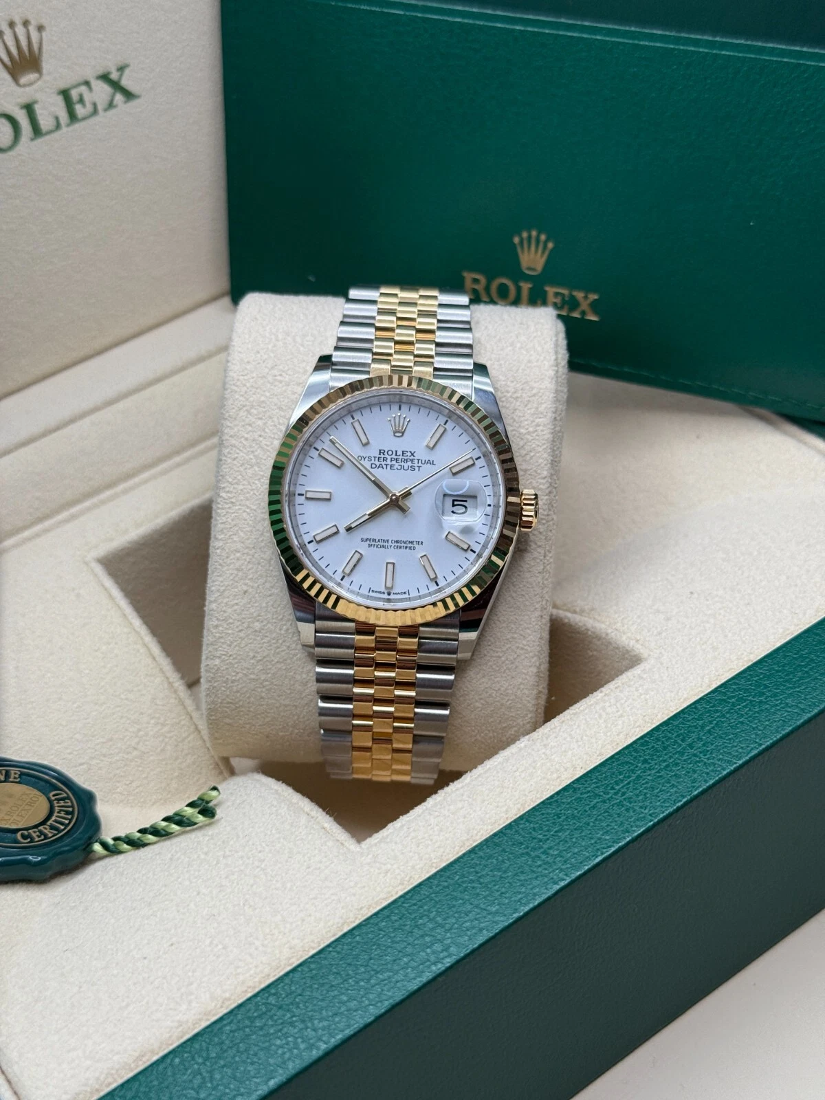 【Super Clone】ROLEX  Datejust 36mm 126233 White Index Dial Two-Tone Jubilee Bracelet Watch