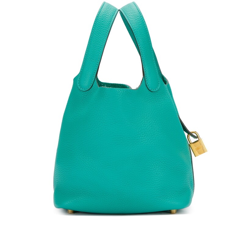 Hermès Vert Verone Clemence Picotin Lock 18 Gold Hardware