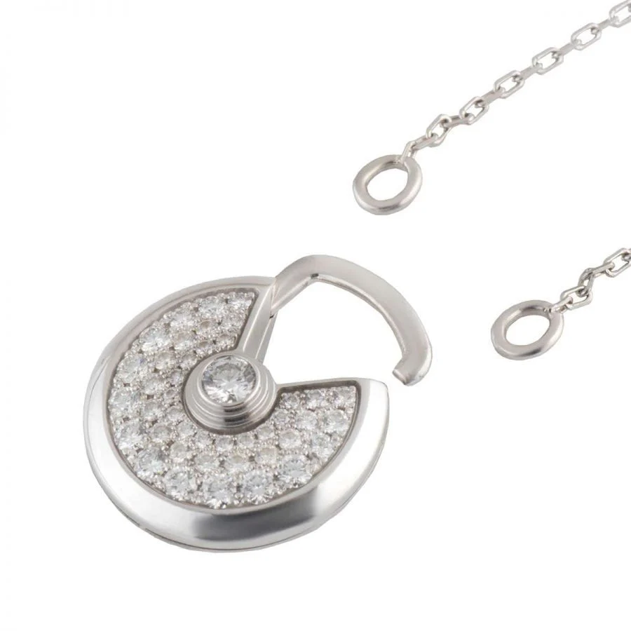 Regalia jewelryAMULETTE SILVER FULL DIAMOND NECKLACE
