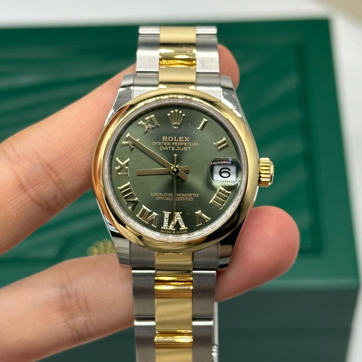 【Super Clone】ROLEX Datejust m278243-0015/0016 31mm Olive Green Dial Yellow Rolesor Oyster Watch