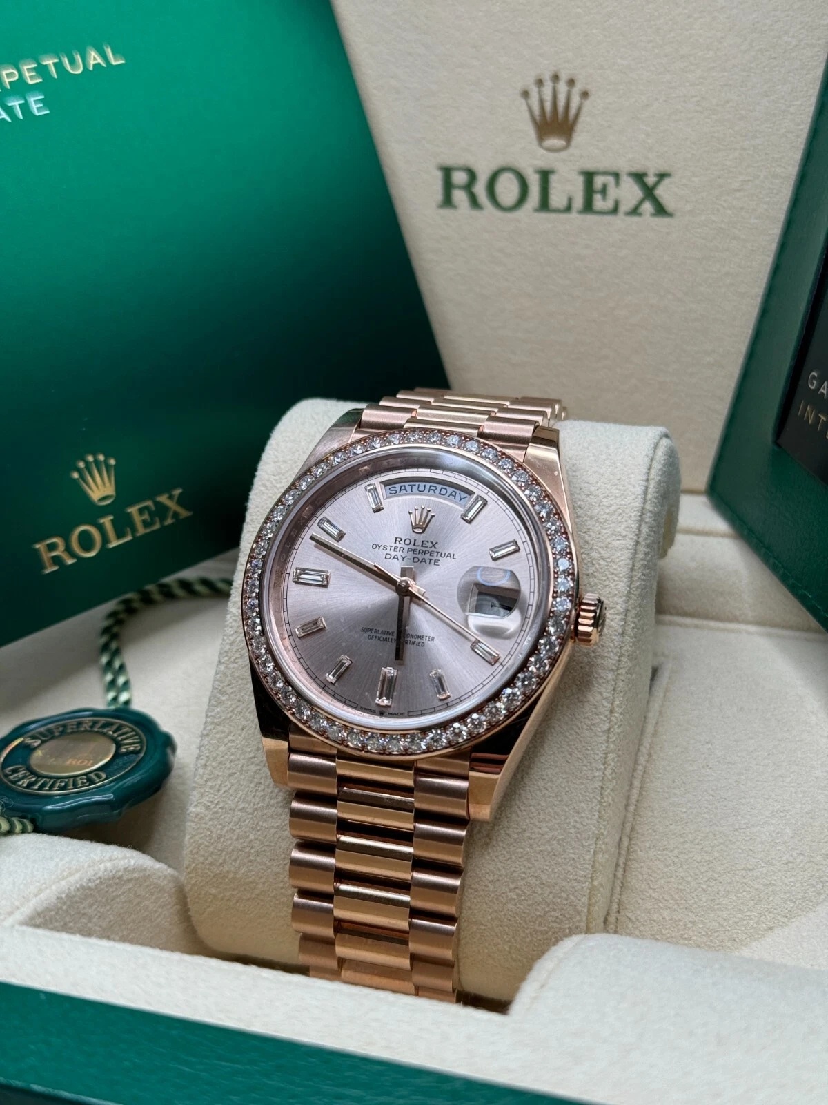 【Super Clone】ROLEX Day-Date 40mm Sundust Diamonds Dial 228345rbr-0007