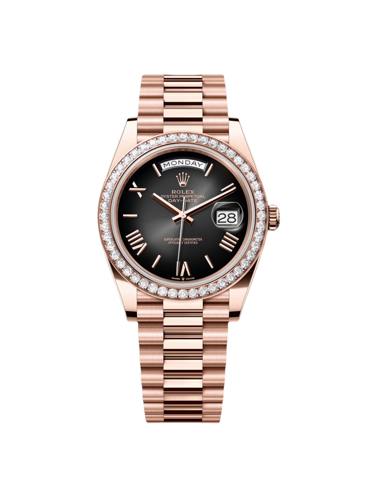 【Super Clone】ROLEX  Day-Date 40mm Slate Ombré Dial and Diamond Bezel 228345rbr-0025