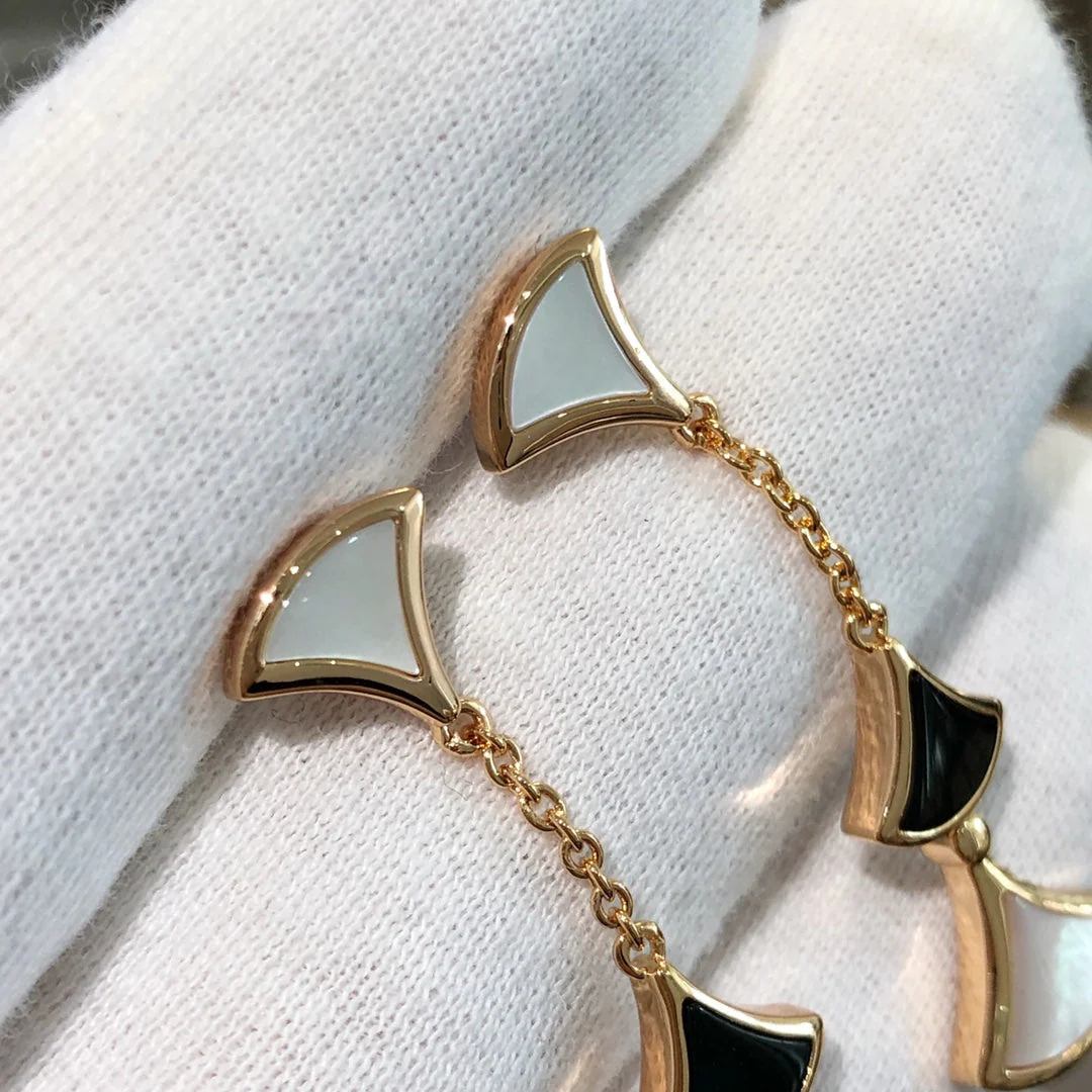 Regalia jewelryDREAM EARRINGS 3 MOTIFS ONYX MOP PINK GOLD