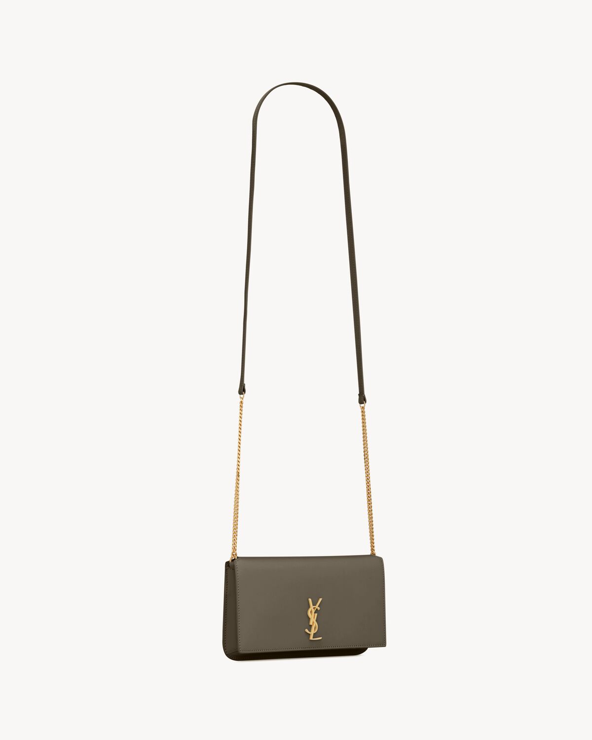 YSL Cassandre Phone Holder in Smooth Leather