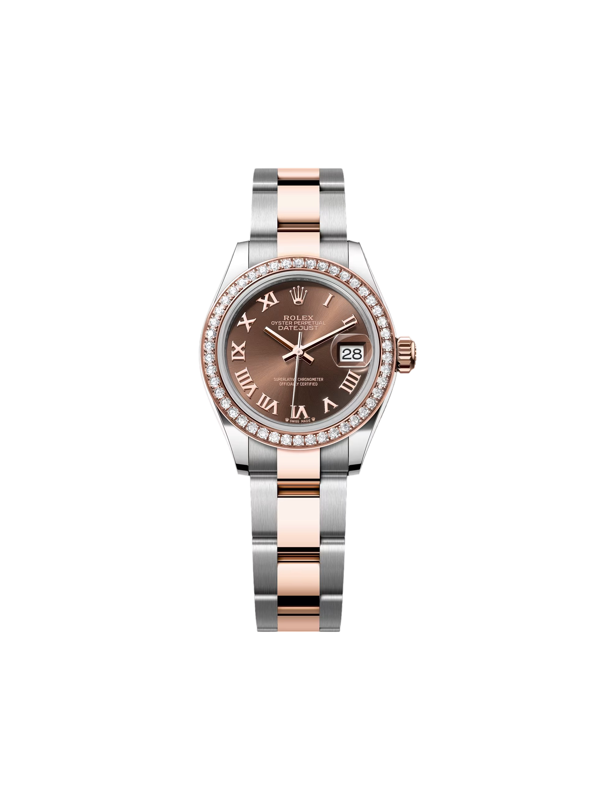 【Super Clone】ROLEX Lady-Datejust 28mm 279381RBR Chocolate Roman Dial Oyster Bracelet