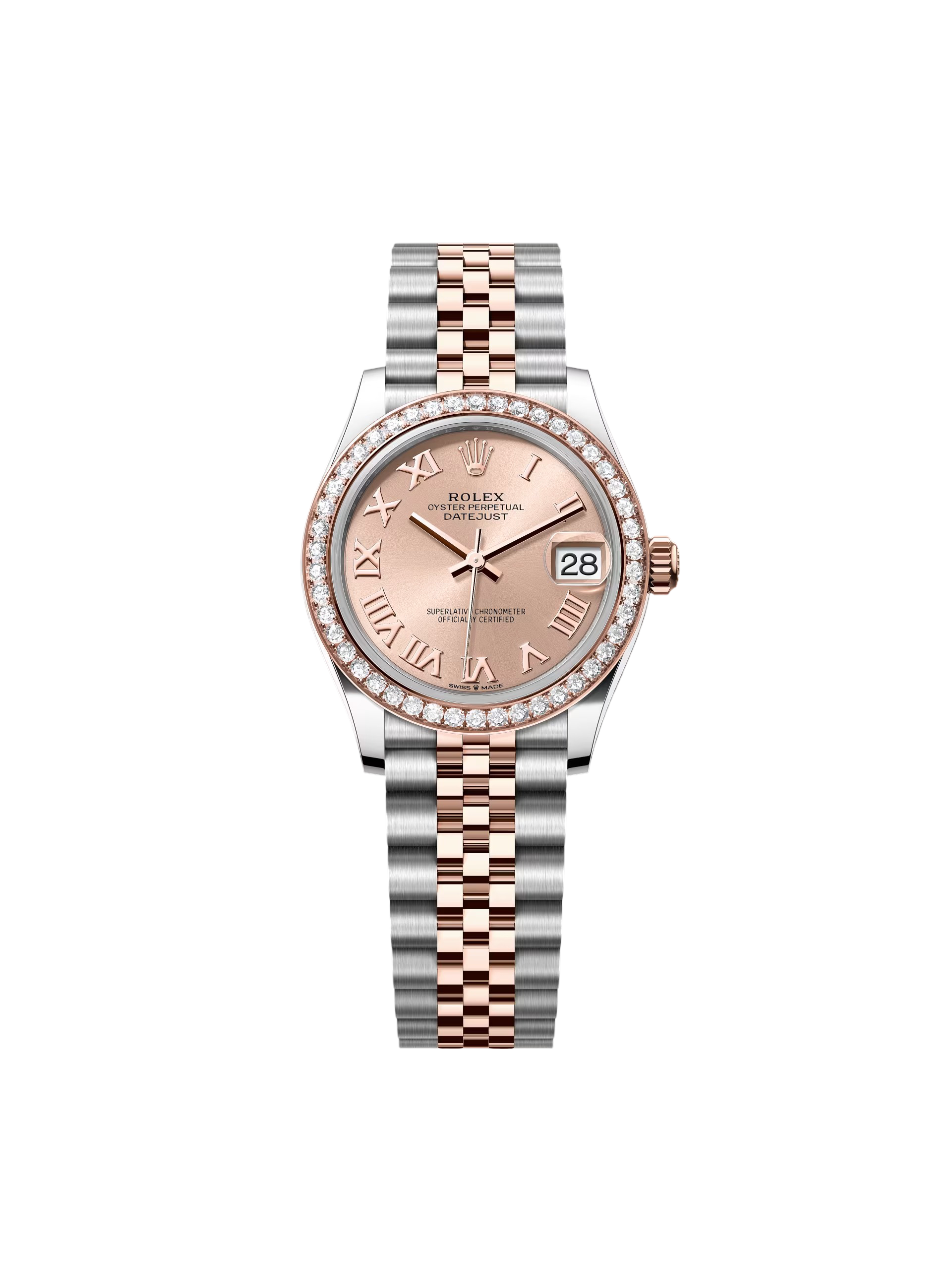 【Super Clone】ROLEX Datejust m278381-0001/0002 Rose Roman Dial Diamond-Set Bezel 31mm
