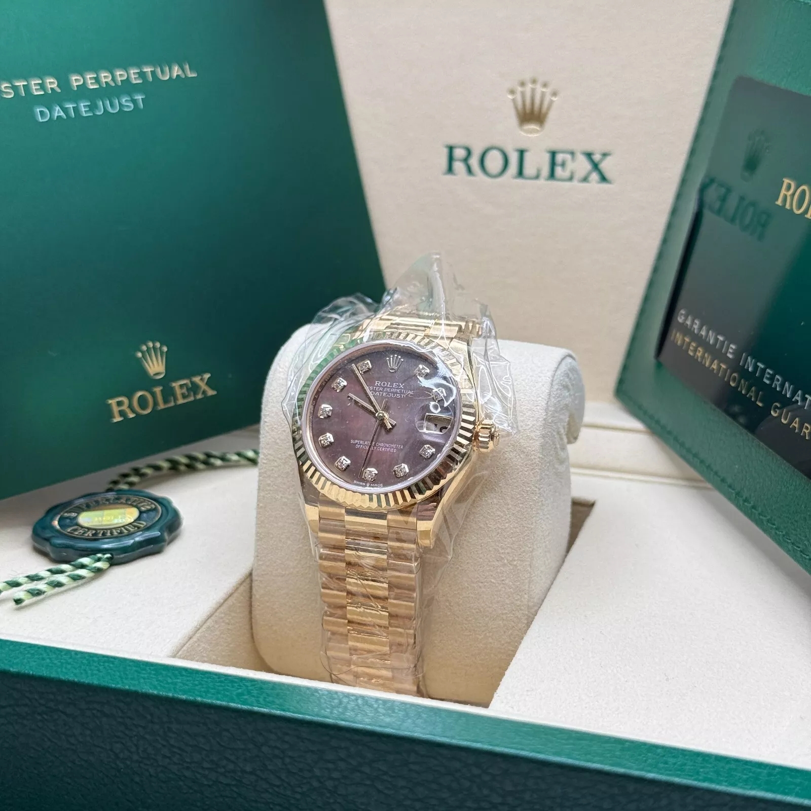 【Super Clone】ROLEX Datejust m278278-0038 Black Mother-of-Pearl 31mm Dial President Bracelet Watch