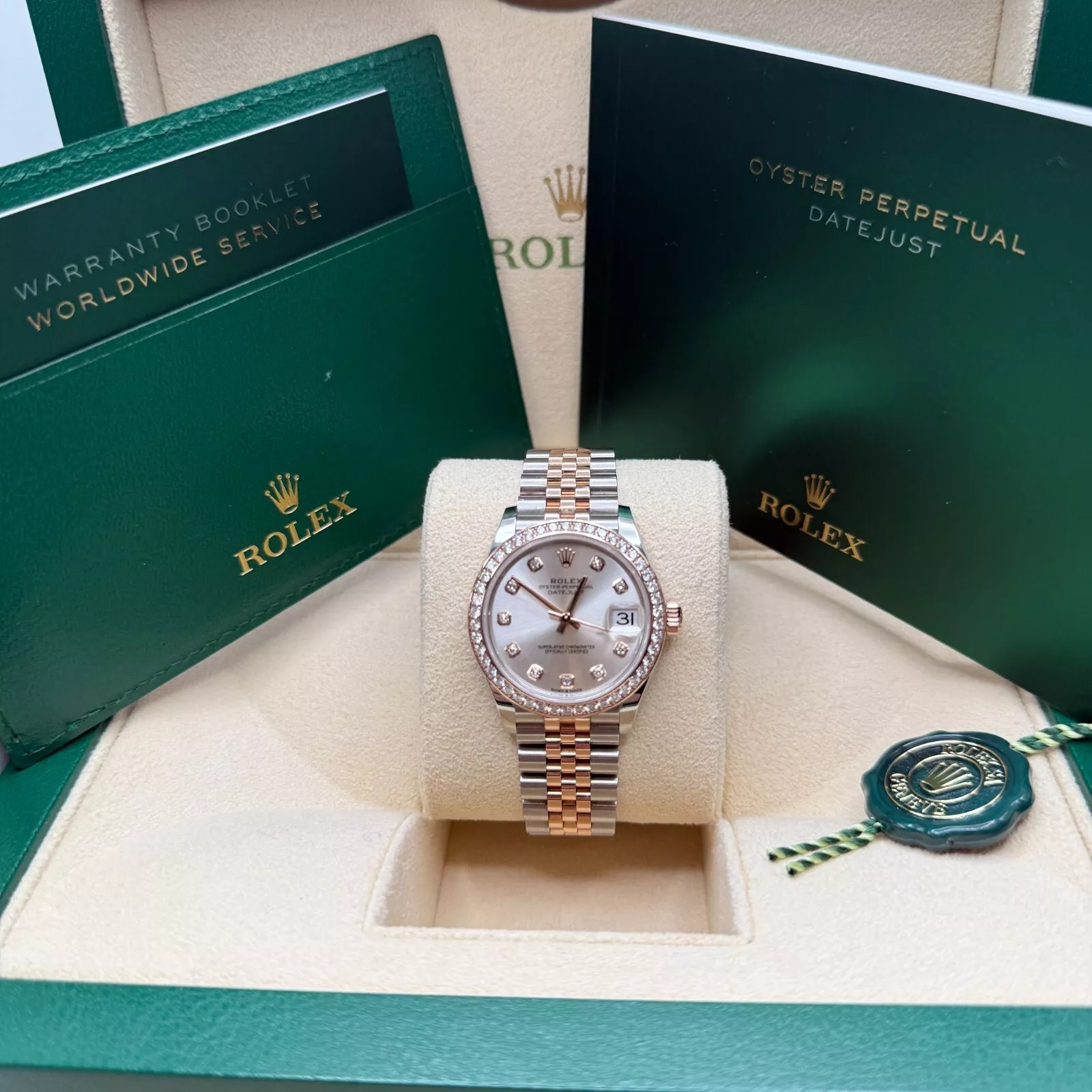 【Super Clone】ROLEX Datejust m278381-0015/0016 Silver Diamond Dial Diamond-Set Bezel 31mm